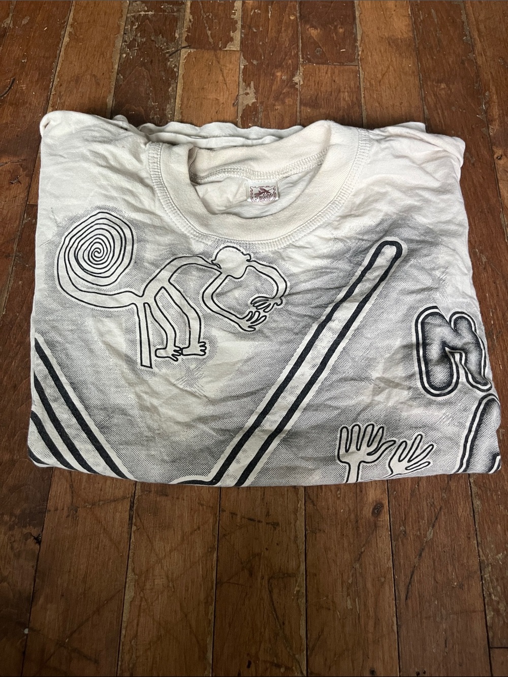 Women’s White Short Sleeve Tee with Black Graphic Print